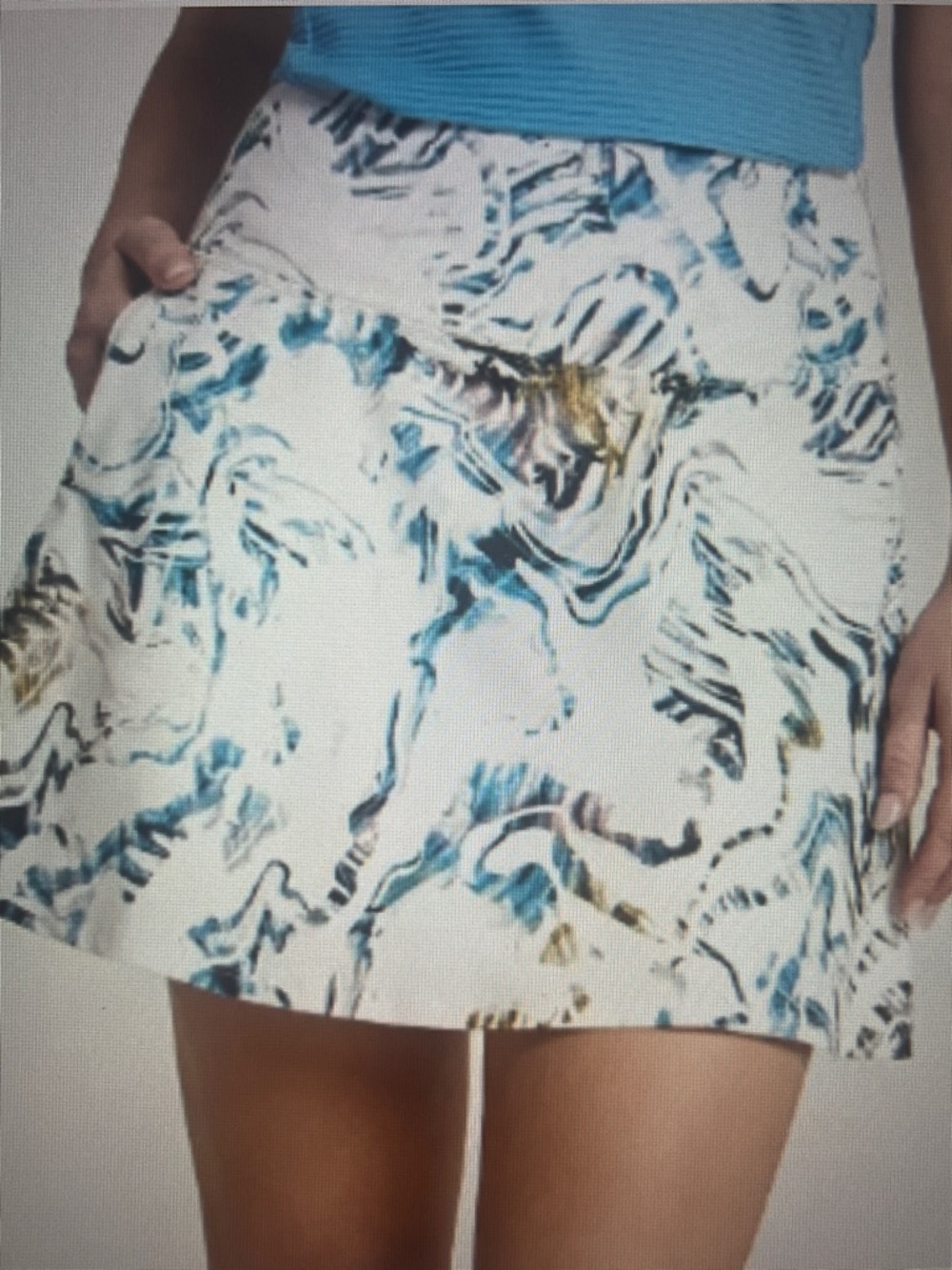 CALIA by Carrie Underwood Women's Moss Print Multi 15" Eagle Skort - White/Green